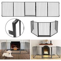 Barrière de sécurité Barrière de porte Barrière pour chiots Barrière de sécurité pour enfants en métal Cheminée Barrière pour chiens - Swanew