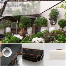 Bâche Imperméable Transparente avec Oeillets Matériau PVC Pliable D'extérieur Étanche, Indéchirable et Coupe-Vent Bâche 4x2M