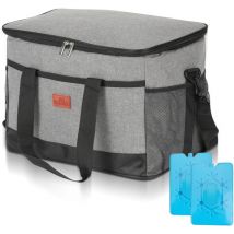 Bolsa isotérmica 25L Bolsa de picnic plegable, de gran capacidad, impermeable y refrigerada Bolsa de almuerzo Oficina Escuela Picnic Viaje Gris