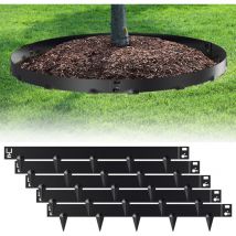 Swanew - Bordo prato con suggerimenti Bordatura del prato diy Bordatura del prato in metallo zincato Bordatura del sentiero Nero 100x15cm 15m