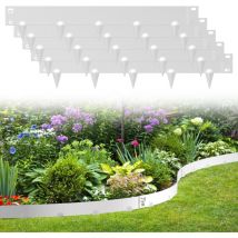 Bordo prato con suggerimenti Bordatura del prato diy Bordatura del prato in metallo zincato Bordatura del sentiero Argento 100x15cm 20m - Swanew