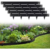 Borduras de jardín con consejos diy Cercado de césped Negro de metal galvanizado Cercado de camino Cercado de césped Negro 100x18cm 5m - Swanew