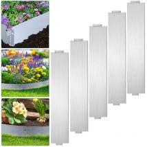 Bordure de pelouse Clôture de parterre Bordure de gazon Grille pour plantes Clôture métallique Délimitation de parterre 100x18cm 20m - Swanew