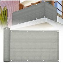 Brise Vue Balcon Jardin Terrasse en Plastique Brise vue pour 90x600cm Gris