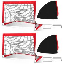 But de Football portable Pop-Up Cage de Football avec Sac pour Enfan pour entraînement de football 120x90x90 cm 2 pieces - Swanew