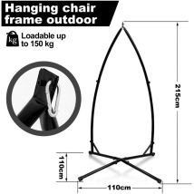 Swanew - Cadre de fauteuil suspendu suspendue support de siège suspendu jusqu'à 150 kg en métal