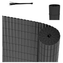 Swanew - Canisse de pvc Canisse de pvc para jardín balcón terraza. Valla cortavientos para balcones Gris 90 x 800cm