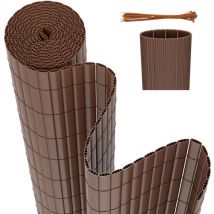 Einfeben Canisse en pvc Brise Vue résistant,pour le jardin, Balcon ou terrasse,Marron,90 x 400 cm