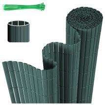 SWANEW Canisse en PVC double face,90% d'occultation,Vert,H.100 cm x L.900 cm