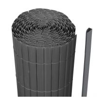 Swanew - Canisse en pvc gris anthracite double face,90% d'occultation,H.140 cm x L.900 cm