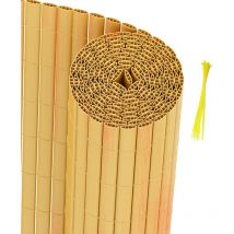 Canisse en pvc Occultant Cloture, pour le jardinet balcon clôture brise-vent, Intimité, avec Serre-Câbles Bambou 180 x 400cm - Swanew