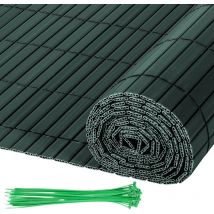 SWANEW Canisse en PVC pour le jardin, Balcon clôture brise-vent, Balcon ou terrasse Double face, Occultant Cloture, Vert 120 x 500cm