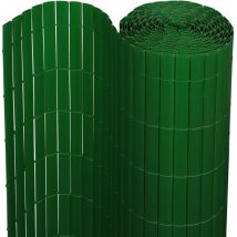 Canisse en pvc pour le jardin, Balcon ou terrasse Double face, Balcon clôture brise-vent, Occultant Cloture, Vert 180 x 400cm - Swanew