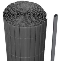Canisse en pvc pour le jardin, Balcon ou terrasse Double face, Balcon clôture brise-vent, Occultant Cloture, Gris 100 x 300cm - Swanew