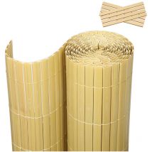 Swanew - Canisse en pvc pour le jardin, Balcon ou terrasse Double face, Balcon clôture brise-vent, Occultant Cloture, Bambou 100 x 400cm