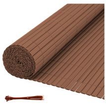 Canisse in pvc Canisse in pvc per il giardino, il balcone e la terrazza. Recinzione frangivento per balconi Marrone 140 x 600cm - Swanew