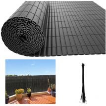 Canisse in pvc Canisse in pvc per il giardino, il balcone e la terrazza. Recinzione frangivento per balconi Grigio 180 x 300cm - Swanew