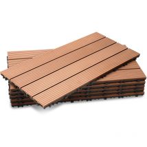 Carrelage de terrasse 2 m², carrelage wpc 60x30cm, 12 pièces de carrelage clic, carrelage de balcon, carrelage en bois, résistant aux intempéries,
