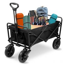 Chariot de Jardin Pliable,Chariot de Jardin à Main, Avec barre de poussée Remorque de Transport Collection d'Outils de Jardin,Chariot à Roulettes