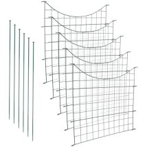 SWANEW Clôture d'étang Portail de jardin Enclos pour animaux Clôture de camping Protection d'arbre Clôture à barreaux Clôture de jardin 11pcs.