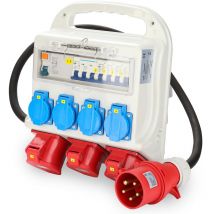 SWANEW Coffret de Chantier Distributeur de Courant Tableau électrique Monophasé Répartiteur de Courant CEE 230V 400V / 16A 32A