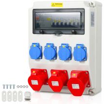 Coffret de Chantier Monophase Repartiteur de Courant Mural Coffret Electrique de Chantier 1X32A 2X16A 4x230V mit ls+fi - Swanew