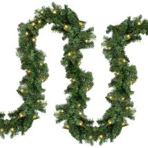 Swanew - Couronne de Noël Guirlande de Noël 5m 100 LEDs- lumineuse Décoration en sapin artificiel - avec lumières blanc - chaud pour
