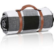 Couverture de Plage picnic Tapis imperméable isolation tapis de Pique Nique Noir 200x200cm - Swanew