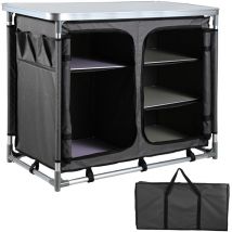 SWANEW Cuisine de camping avec sac de transport, armoire de camping, aluminium, 97x78x50cm