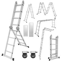 Swanew - Echelle pliante Echelle multifonctionnelle Echelle télescopique 4x4 470cm Echelle d'appui Echelle domestique Echelle en aluminium