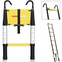 Chelle télescopique télescopique en aluminium de 2,6 m - Escabeau extensible, Échelle de grenier Bouton de retrait on - Swanew