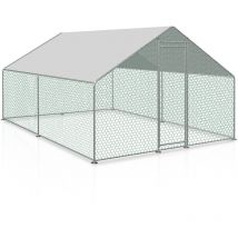 Swanew - Enclos poulailler parc grillagé acier galvanisé Cage parc enclos pour animaux 8x3 m