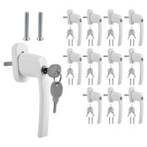 Swanew - Fenstergriff Fensterschlösser Balkontürgriff Design Alu abschließbar weiß gleichschließend Griff 12X