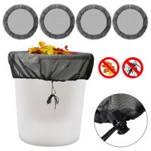 Filet pour tonneau de pluie 4pcs housse pour tonneau 95 cm avec Réglable cordon de serrage Polyester Filet pour Baril de Pluie Noire - Swanew