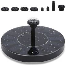 Swanew - Fontaine solaire 1.5W pompe de bassin solaire avec 6 effets hauteur maximale de 65cm pompe solaire pour bassin de jardin ou bain