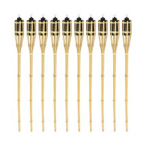 SWANEW Gartenfackeln Set 30x Lampen Fackeloel Docht 90cm Bambus Ölfackeln für draußen Lampenöl für fackeln Flammen Feuer Party Deko