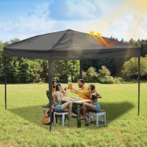 Gazebo da Giardino 3x3m, Tenda Pieghevole per Camping, Giardino, Matrimonio Protezione uv 50+ Grigio Senza Pareti - Swanew