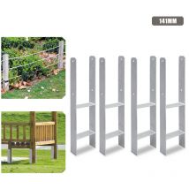 H-ancre Support de Poteau pour Carports Clôtures Support de Poteau en h Support à sceller 141MM 4 pieces - Swanew