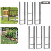 H-ancre Support de Poteau pour Carports Clôtures Support de Poteau en h Support à sceller 111MM 6 pieces - Swanew