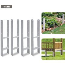 H-ancre Support de Poteau pour Carports Clôtures Support de Poteau en h Support à sceller 101MM 4 pieces - Swanew