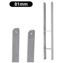 Swanew - h Support de poteau H-ancre Poteaux de Clôture pour Jardin Pergolas Argent 81MM 2x