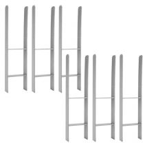 Swanew - h Support de poteau H-ancre Poteaux de Clôture pour Jardin Pergolas Argent 141MM 6x