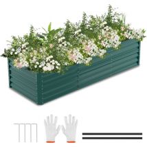 Swanew - Hochbeet Gemüsebeet Pflanzbeet Metall Pflanzkasten für Garten ideal 240x90x60 cm Grün