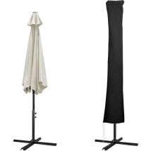 Swanew - Housse de Protection pour 1-3m Parasol Jardin Couverture 32 x 41 x 190cm avec Perche Anti-UV étanche noir