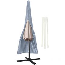 SWANEW Housse de protection pour parasol 1-3m, housse avec fermeture éclair gris