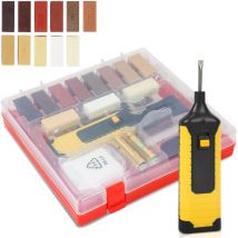 Kit de Réparation Parquet Sol Set 11x Bâton de Cire en Différentes Couleurs pour Réparations Stratifié Laminé - Swanew