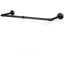 Swanew - Kleiderstange (1 St),Kleiderständer für die Wand,65 kg Belastbarkeit,Kleiderstange Garderobenstange im Industrie-Design,schwarz