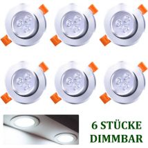 Led Einbauleuchte Wohnzimmer Decken Leuchte Lampe Spot Strahler (6pcs Kaltweiß) [Energieklasse a++] - Swanew