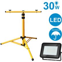 Swanew - led Fluter mit Stativ Arbeitsleuchten Strahler Hotel Baustrahler Flutlicht 2X30W Kaltweiß