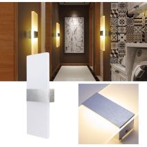 Led Wandleuchte Innen/Außen Wandleuchten Modern Wandlampe Wandbeleuchtung Treppenhaus Flur Warmweiß 2X 12W - Swanew
